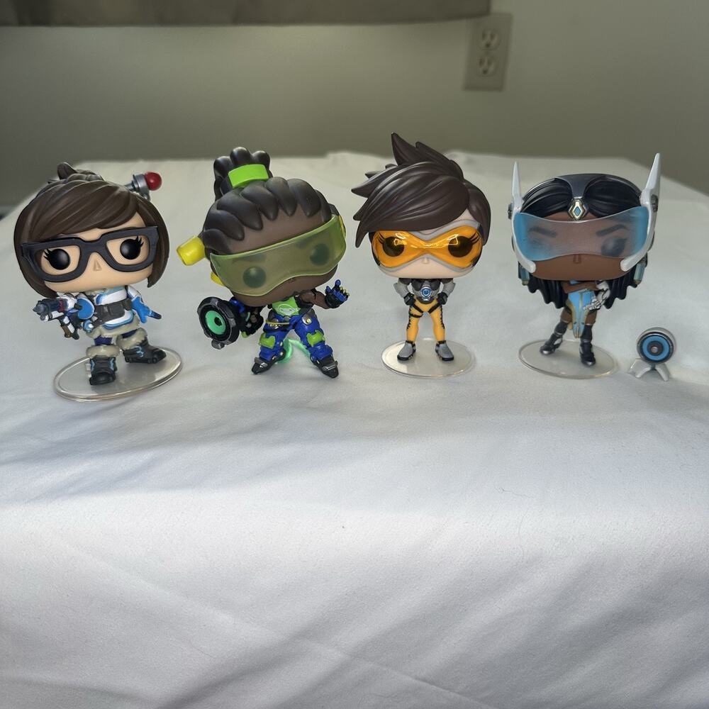 Overwatch Funko Pop Lot of 4 – Tracer Lucio Symmetra Mei – Loose No Boxes